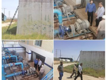 بازدید مسئول دفتر نماینده مردم شادگان در مجلس شورای اسلامی از تأسیسات آبفا دارخوین / مخازن آب دارخوین پس از ۱۰ سال شستشو خواهند شد